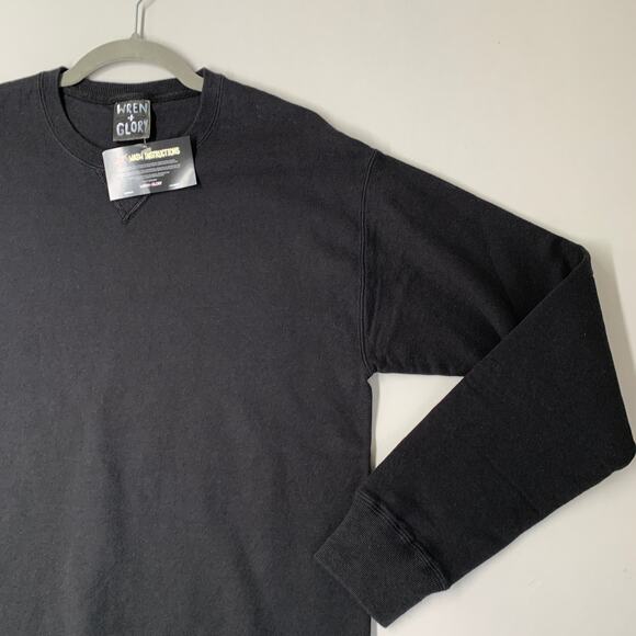 Wren + Glory Women Sweater Black Crew Neck Long Sleeve Hand Painted 2000s NEW - Picture 4 of 12